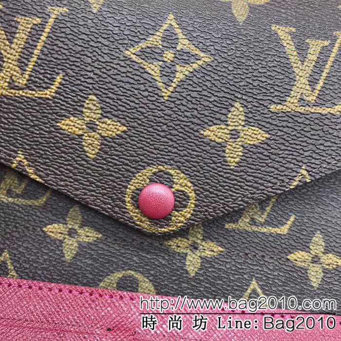 路易威登LV頂級原單 M60708紫紅海外原單 Josephine錢夾 女士錢包 ZY1071